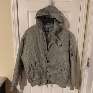 South Pole Men's Light Gray Puffer Jacket